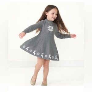 EUC Little Sleepies Play Gray Snowflake Dress (12-18 months)